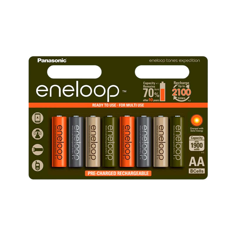 Аккумулятор предзаряженный RTU Panasonic HR6 AA BL8 NI-MH eneloop Colors 1900mAh (8/80/320)
