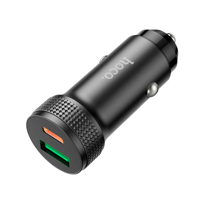 Автомобильное З/У HOCO Z49B 1USB/Type-C 3.0A 38W QC3.0 черный (1/13/130)
