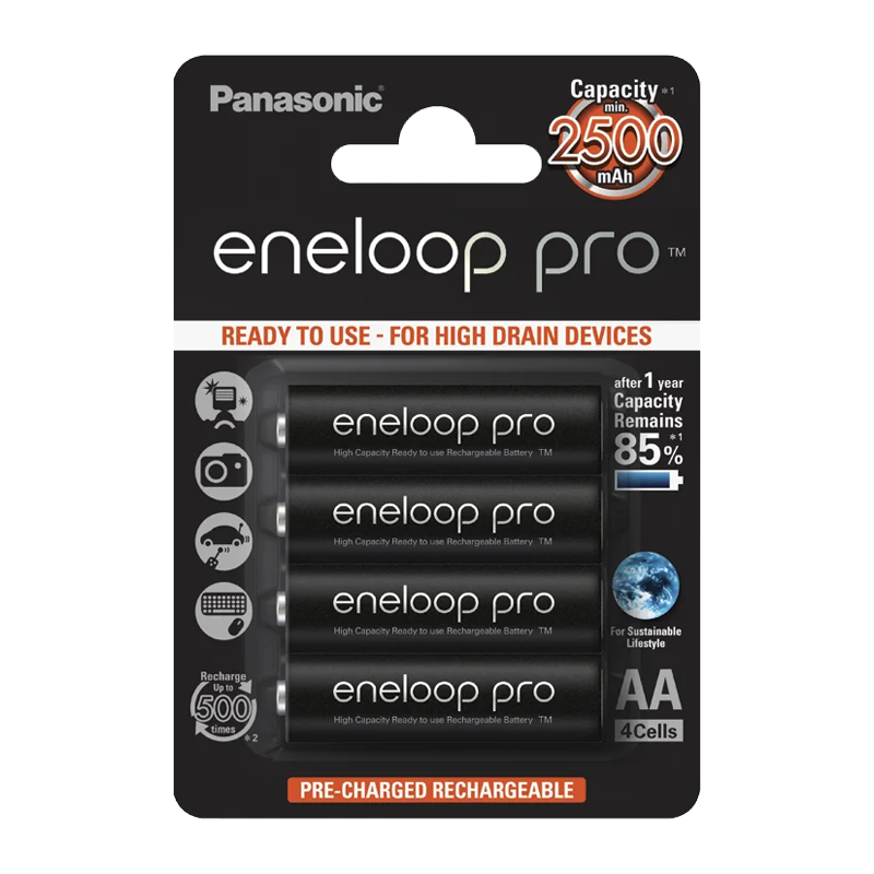 Аккумулятор предзаряженный RTU Panasonic HR6 AA BL4 NI-MH eneloop pro 2550mAh CN (Китай) (4/40/80/48