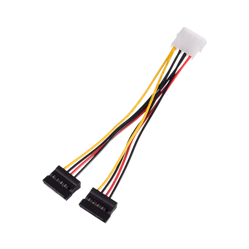 Кабель GoPower MOLEX (f)-2SATA (m) 0.2м PVC RoHS в пакете (1/500)