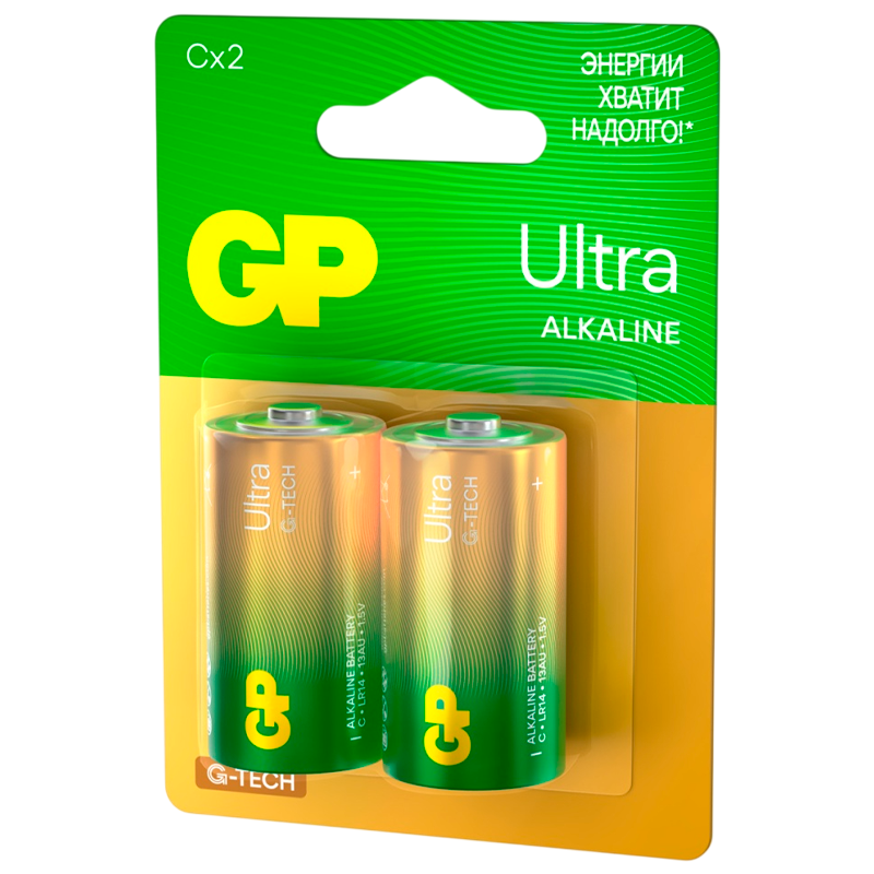 Батарейка GP ULTRA G-Tech LR14 C BL2 Alkaline 1.5V (2/20/160)