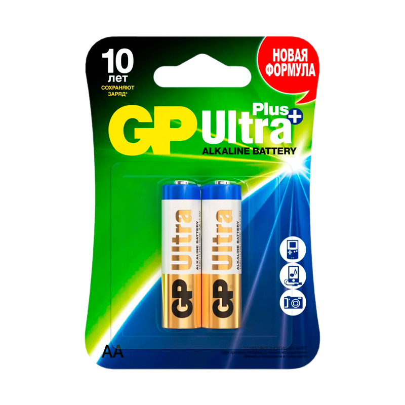 Батарейка GP ULTRA PLUS LR6 AA BL2 Alkaline 1.5V (2/20/160) R