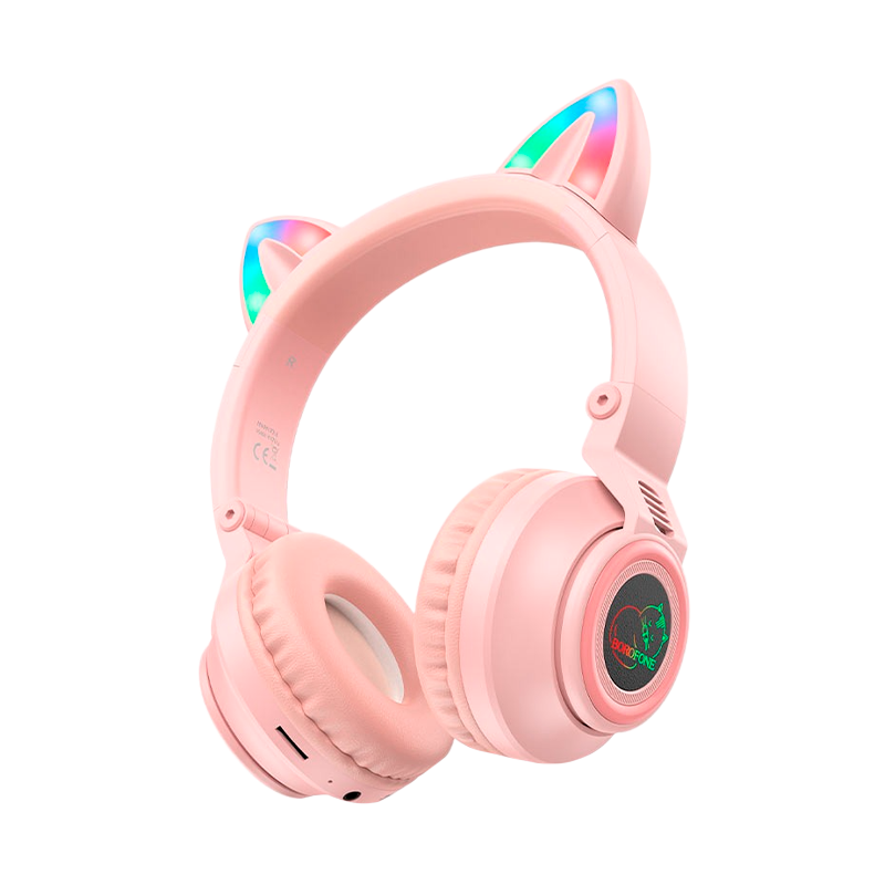 Наушники полноразмерные Borofone BO18 bluetooth 5.0 с микр. розовый (1/36)