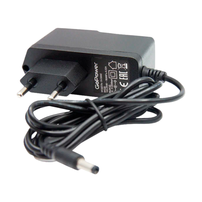 Блок питания GoPower 2.0A 12V 5,5x2,5/12мм для ресивера Триколор ТВ и НТВ+ (1/100)