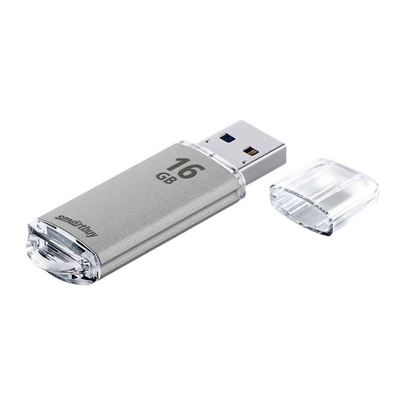 Флеш-накопитель Smartbuy V-Cut 16GB USB2.0 пластик серебряный