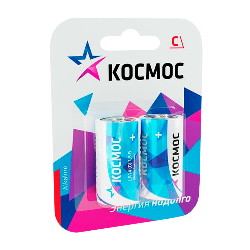 *Батарейка Космос MAX LR14 C BL2 Alkaline 1.5V (2/24/96) 