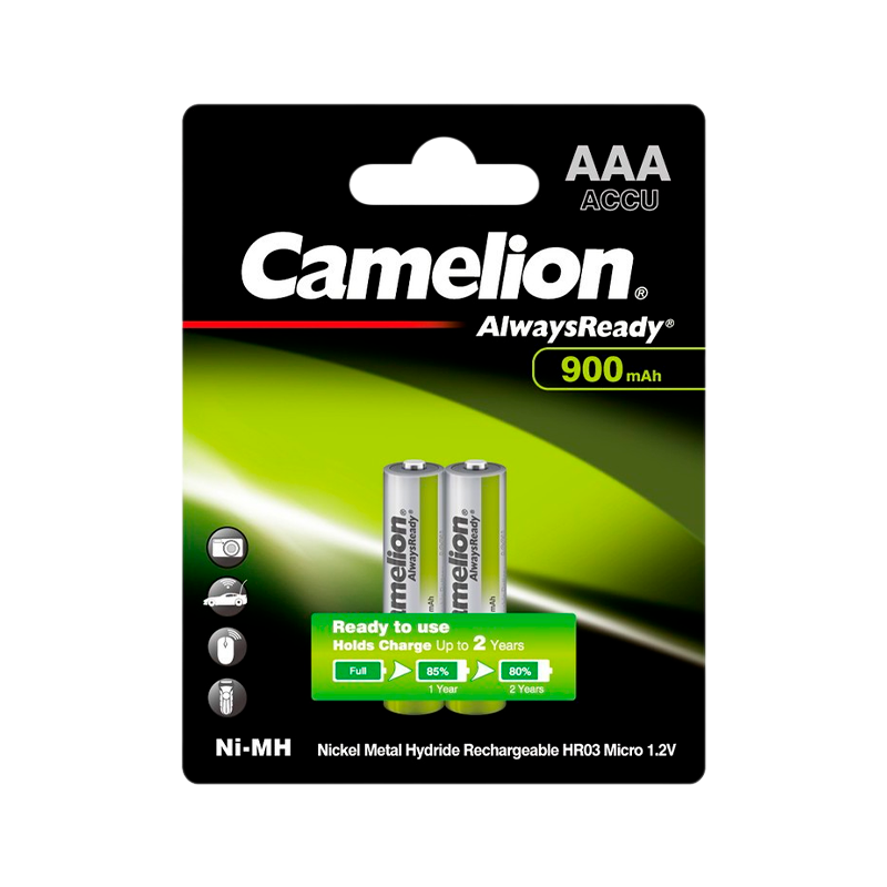 Аккумулятор предзаряженный RTU Camelion HR03 AAA BL2 NI-MH Always Ready 900mAh (2/24/480)