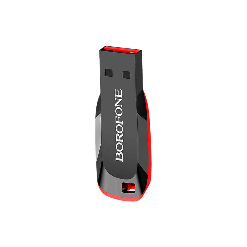 Флеш-накопитель Borofone Generous BUD2 4GB USB2.0 пластик черный красный (1/35/280)