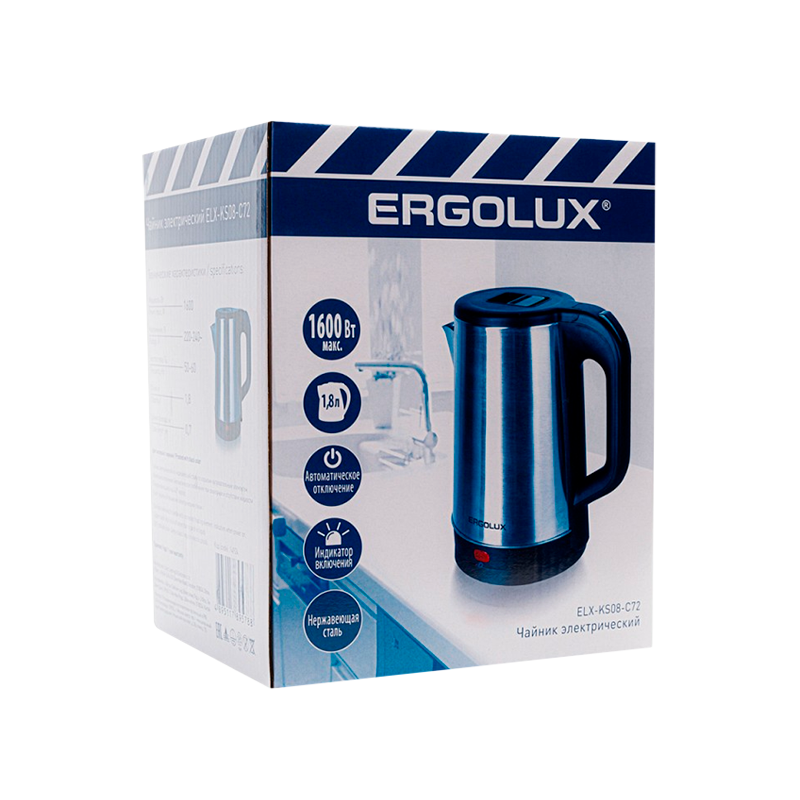 Электрочайник Ergolux ELX-KS08-C72 1600W 1.8л черный (1/12)
