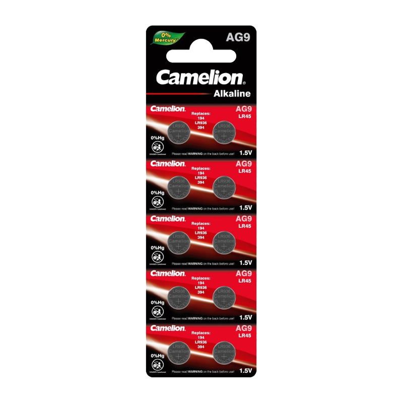 Батарейка Camelion G9/LR936/LR45/394A/194 BL10 Alkaline 1.5V (10/100/3600)