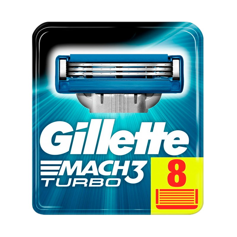 Сменные кассеты Gillette MACH3 TURBO 3 лезвия 8+2шт. (цена за 1 шт) (10/100)