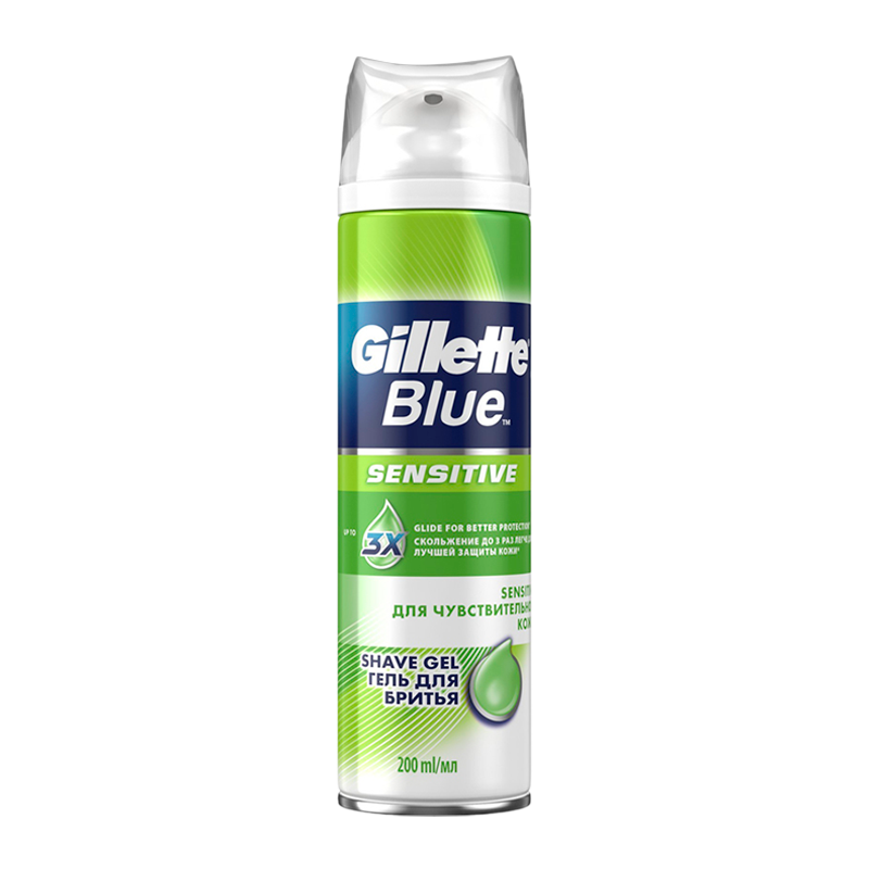 Гель для бритья Gillette BLUE для чувствительной кожи 200мл (1/3/6)