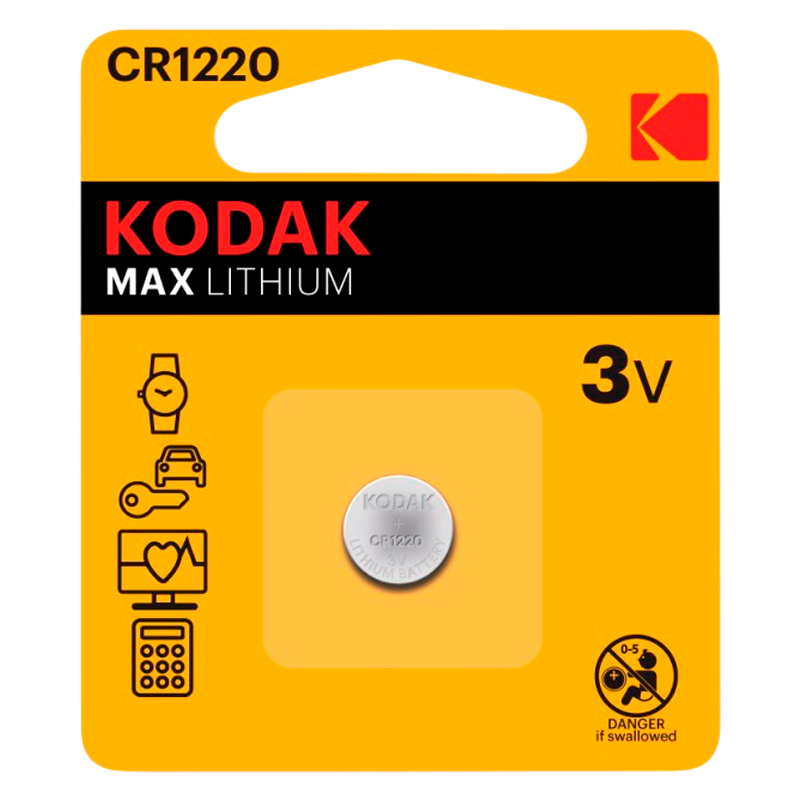 Батарейка Kodak MAX CR1220 BL1 Lithium 3V (1/60/240/61440)
