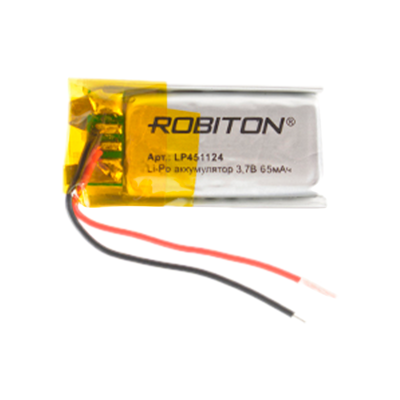Аккумулятор ROBITON LP451124 3.7В 65мАч PK1 (10/250)