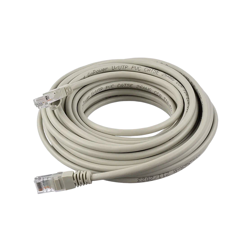 Патч-корд GoPower RJ-45 (m)-RJ-45 (m) 10.0м кат.5е ПВХ 26AWG CCA серый в пакете (1/25)