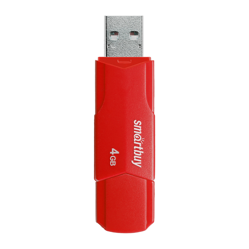 Флеш-накопитель Smartbuy Clue 4GB USB2.0 пластик красный