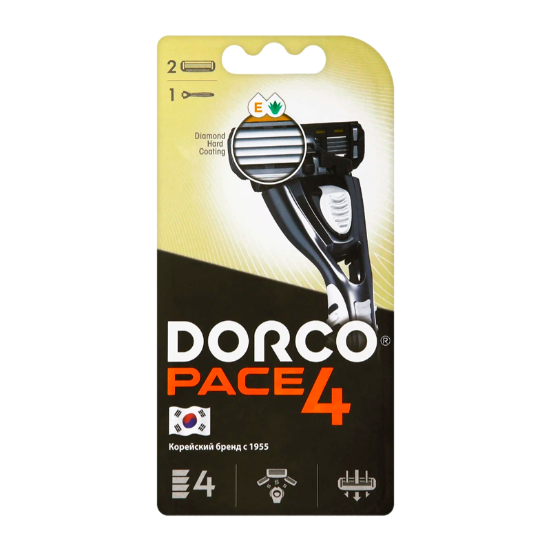 Бритва DORCO PACE 4 FRA 1002 4 лезвия 2 кассеты (1/36)