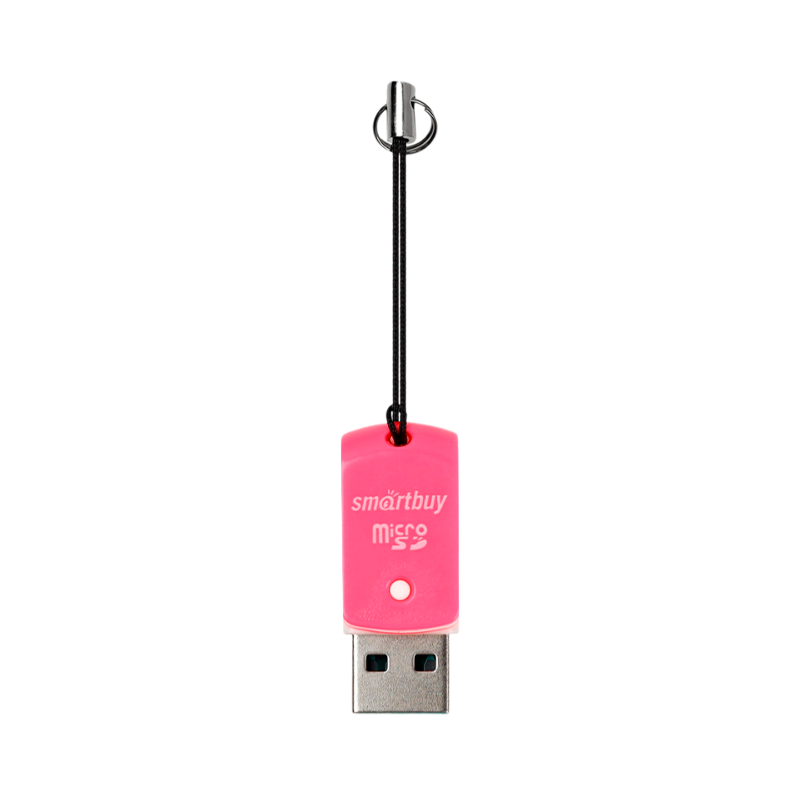 Картридер Smartbuy 706 USB2.0 microSD розовый (1/20)