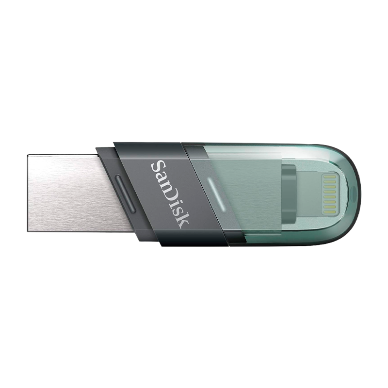 Флеш-накопитель SanDisk Flip iXpand 32GB USB3.1 Lightning (m) пластик голубой серебряный