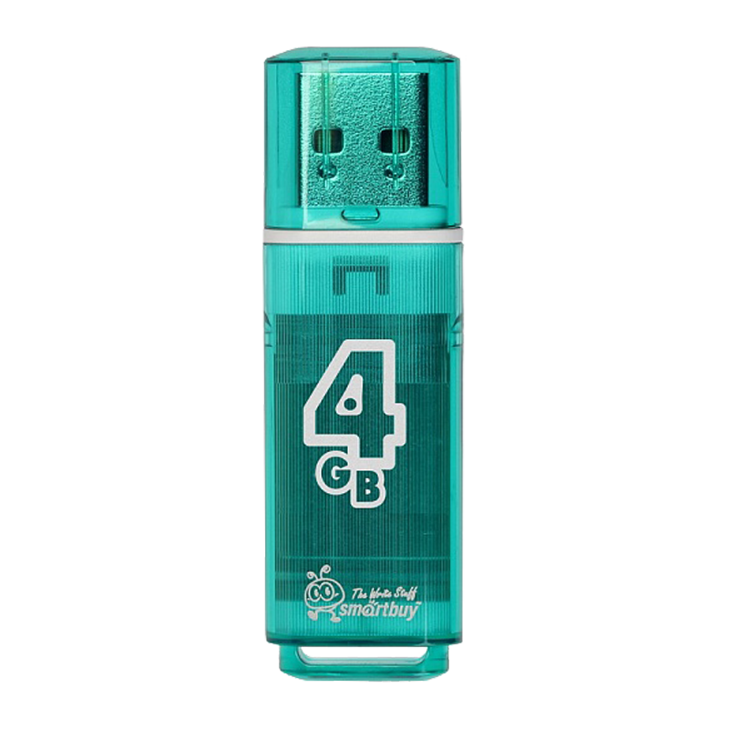 Флеш-накопитель Smartbuy Glossy 4GB USB2.0 пластик зеленый
