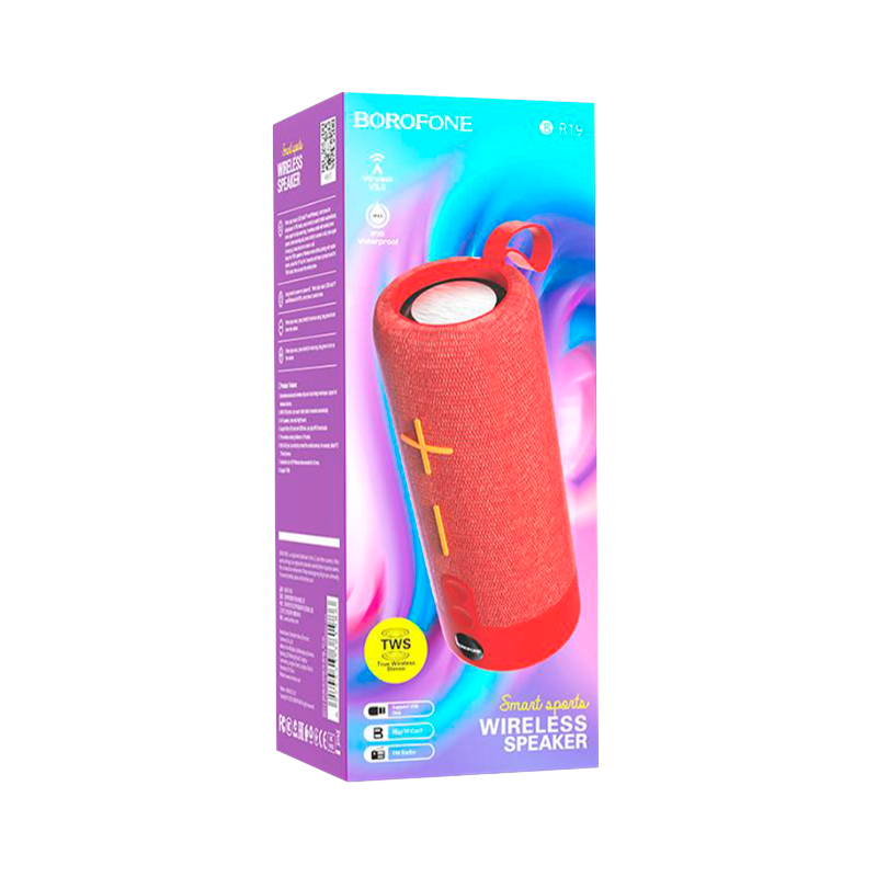 Портативная колонка Borofone BR19 bluetooth 5.1 microSD красный (1/50)