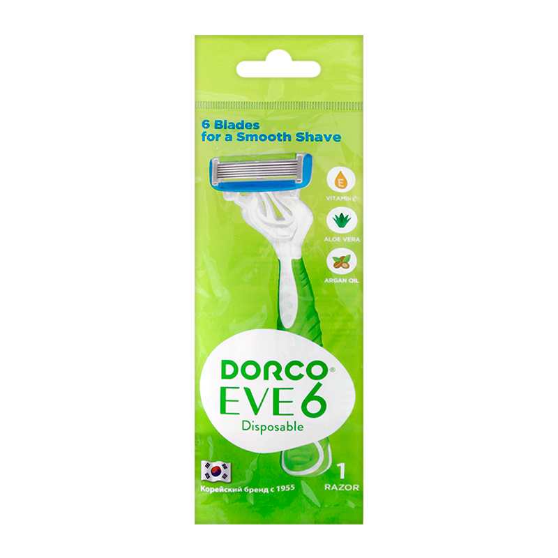 Бритва DORCO EVE 6 SHAI Vanilla 6 лезвий пластиковая ручка увл. полоска 1шт. (1/10/60)