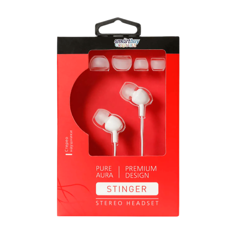 Наушники внутриканальные Smartbuy STINGER белый (1/36)