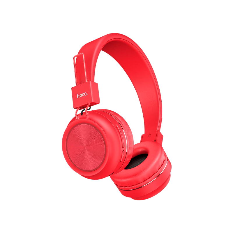 Наушники полноразмерные HOCO W25 bluetooth 5.0 с микр. microSD красный (1/10/30)