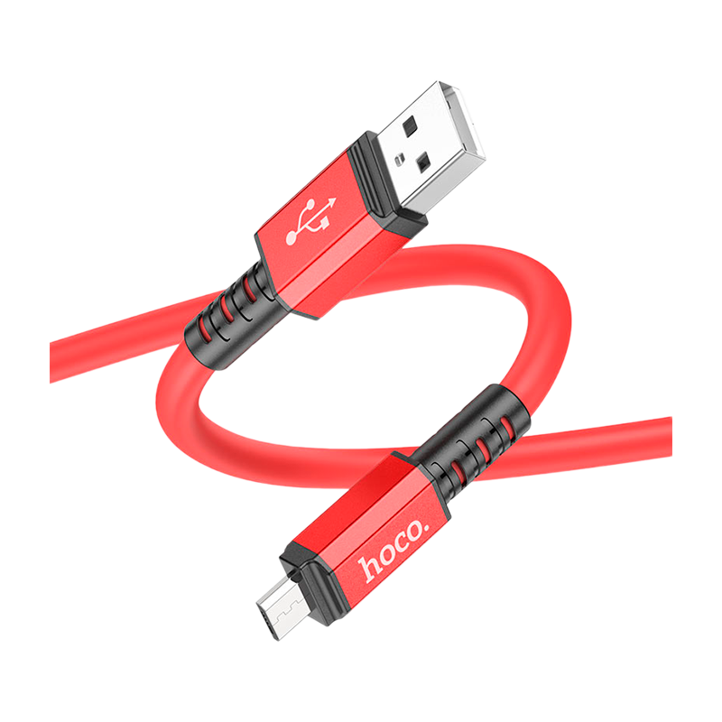 Кабель HOCO X85 USB (m)-microUSB (m) 1.0м 2.4A TPE красный (1/35/350)