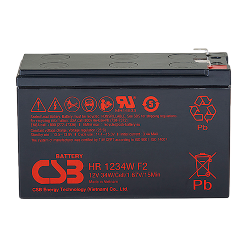 Аккумулятор свинцово-кислотный CSB HR1234W F2 12V 34Ah