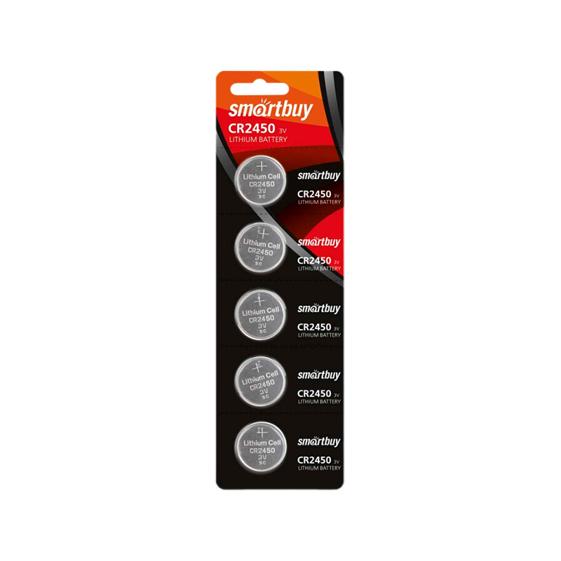Батарейка Smartbuy CR2450 BL5 Lithium 3V (5/100/2000)