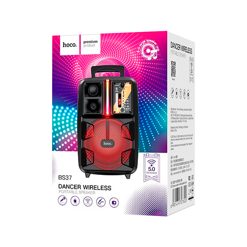 Портативная колонка HOCO BS37 bluetooth 5.0 microSD черный (1/6)