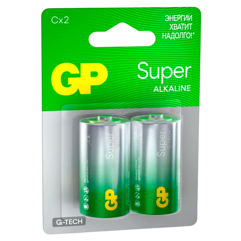 Батарейка GP Super G-Tech LR14 C BL2 Alkaline 1.5V (2/20/160)