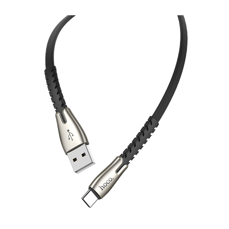 Кабель HOCO U58 USB (m)-Type-C (f) 1.2м 2.4A TPE черный (1/30/300)
