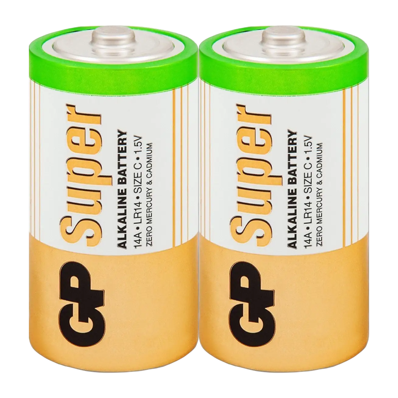 Батарейка GP Super LR14 C Shrink 2 Alkaline 1.5V (2/24/240)