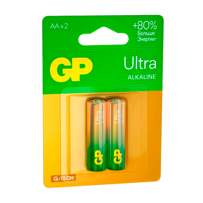 Батарейка GP ULTRA G-Tech LR6 AA BL2 Alkaline 1.5V (2/20/80) R