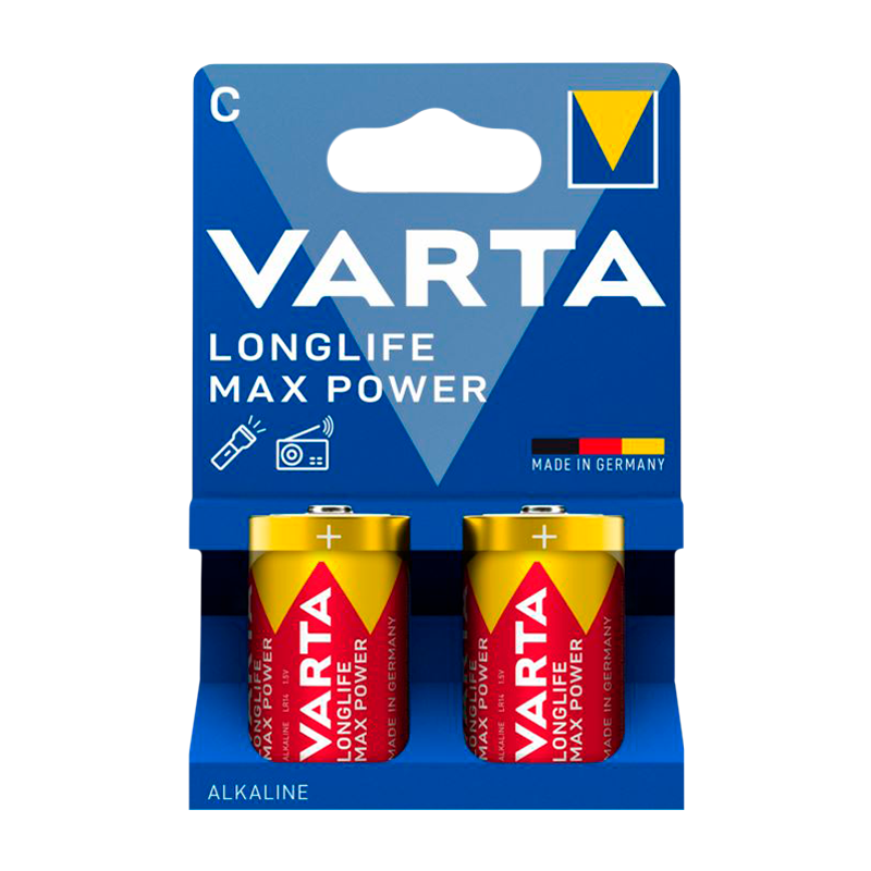 Батарейка Varta LONGLIFE MAX POWER (MAX TECH) LR14 C BL2 Alkaline 1.5V (4714) (2/20/200)