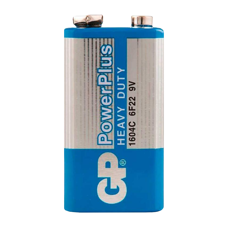 Батарейка GP PowerPlus Крона 6F22 Shrink 1 Heavy Duty 9V (1/10/500) R