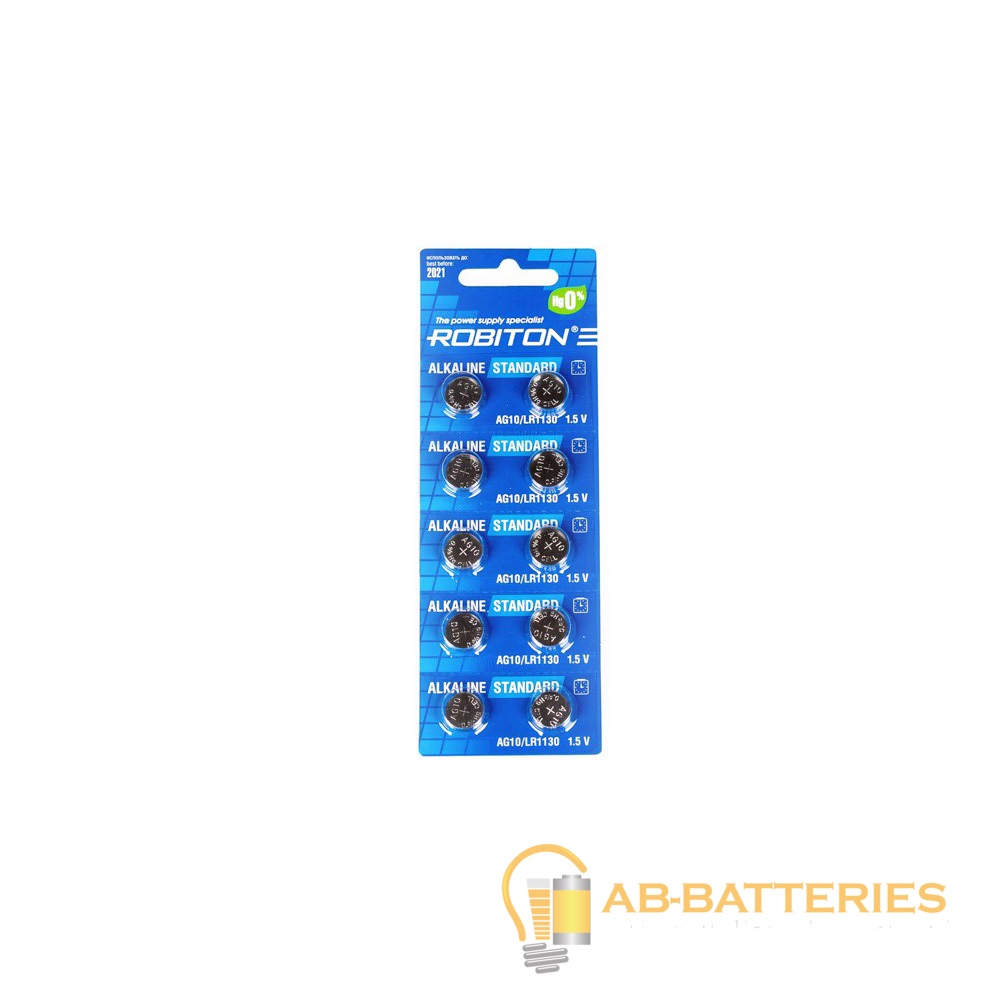 Батарейка ROBITON STANDARD R-AG10-BL10 AG10 BL10 (10/200/4000)