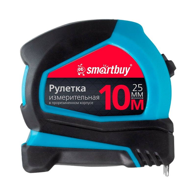 Рулетка измерительная Smartbuy Tools 10м*25мм пластик прорезиненная синий