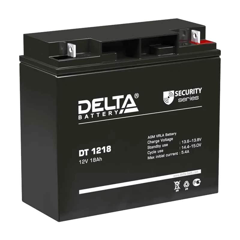 Аккумулятор свинцово-кислотный Delta DT 1218 12V 18Ah (1/2)