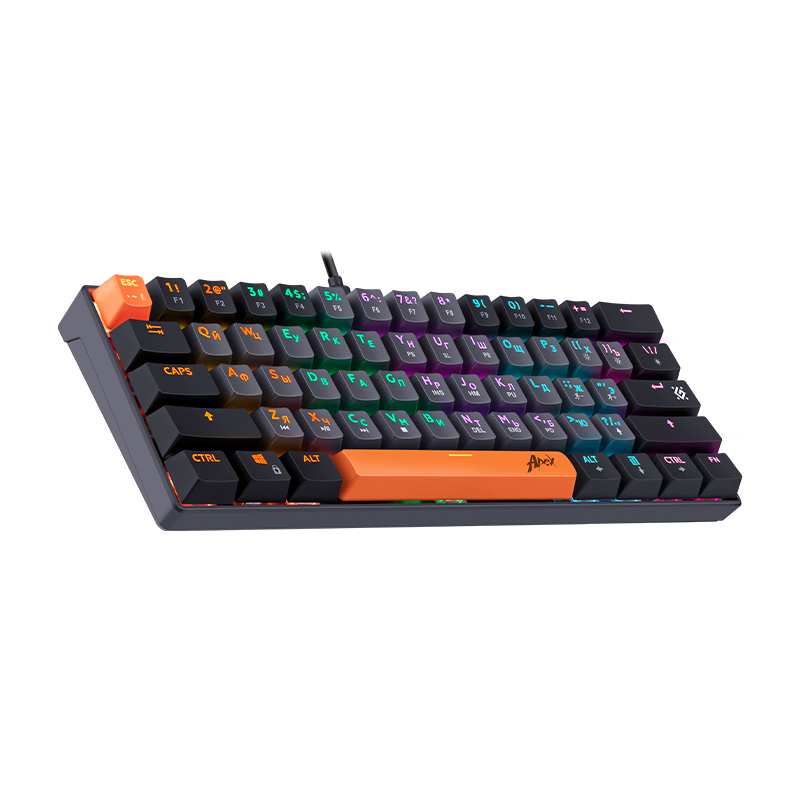 Клавиатура проводная Defender GK-002 APEX игровая USB 1.5м черный (1/18)