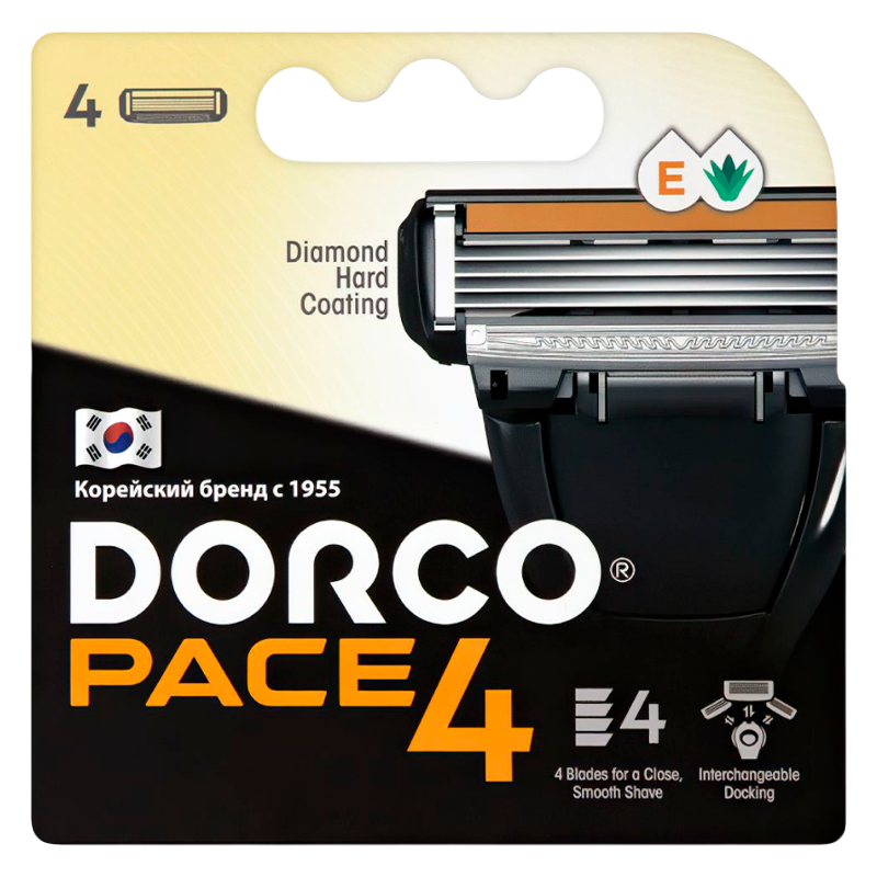 Сменные кассеты DORCO PACE4 FRA1040 4 лезвия 4шт. (цена за 1 шт) (4/24)