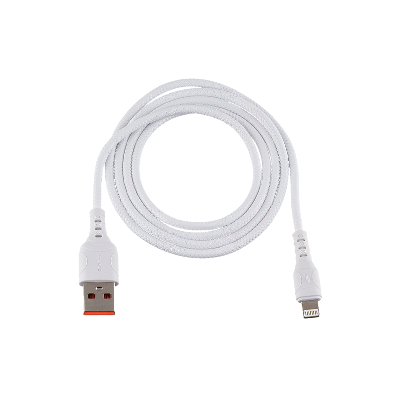 *Кабель GoPower GP06L USB (m)-Lightning (m) 1.0м 2.4A ПВХ белый (1/200/800) 