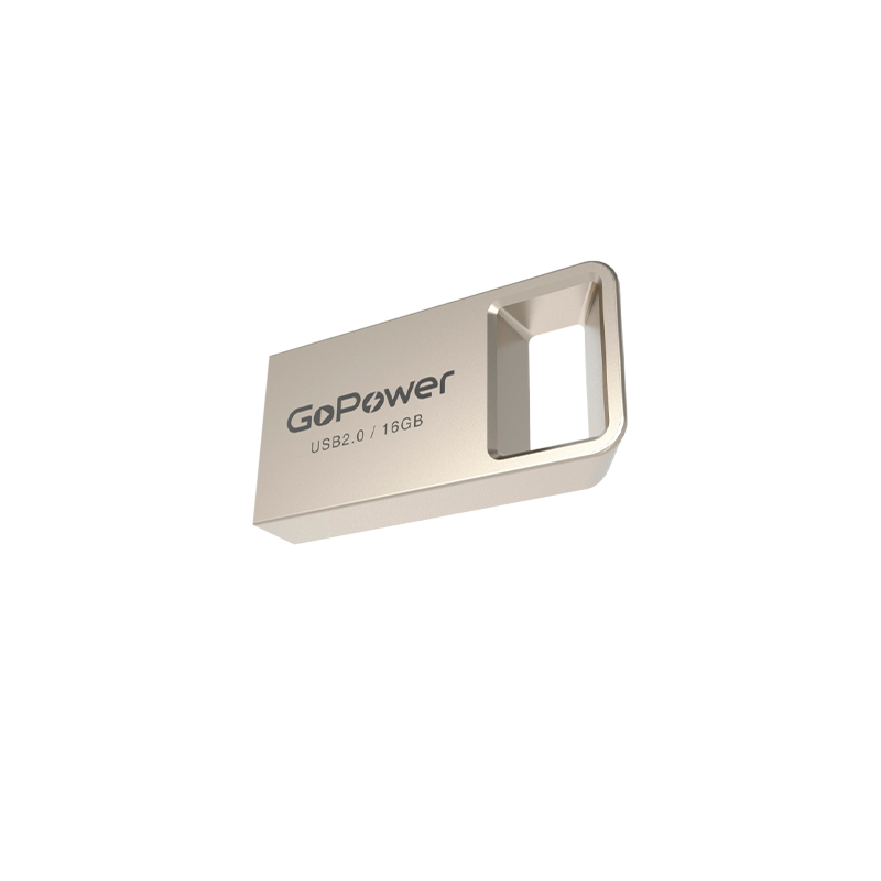 Флеш-накопитель GoPower MINI 16GB USB2.0 металл серебряный (1/50/1000)
