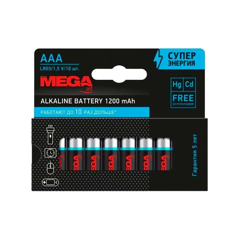 Батарейка Promega LR03 AAA BL10 Alkaline 1.5V (10/100/800/40000)