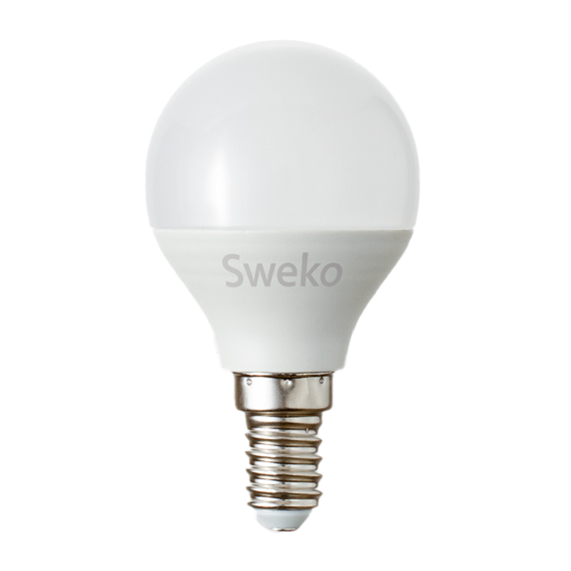 Лампа светодиодная Sweko G45 E14 5W 3000К 230V шар (1/5/100)