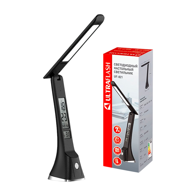 Светильник настольный Ultraflash UF-821 7W 230V на основании 3 цв. черный