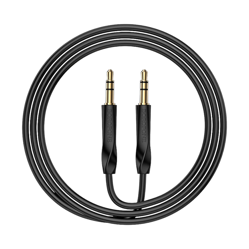 Кабель AUX Borofone BL16 Jack 3.5mm (m)-Jack 3.5mm (m) 1.0м ПВХ черный (1/360)