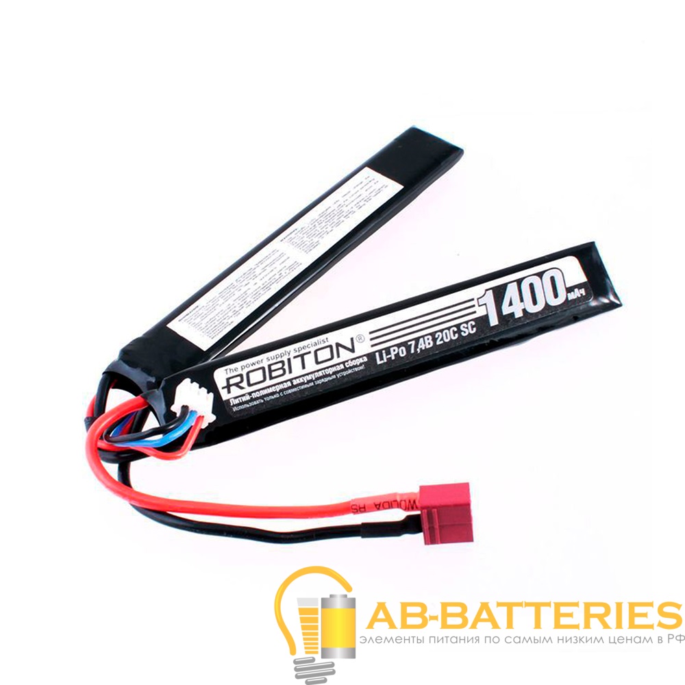 Аккумуляторная сборка ROBITON LP-STN2-1400 Lipo 7.4В 1400мАч (1/50)